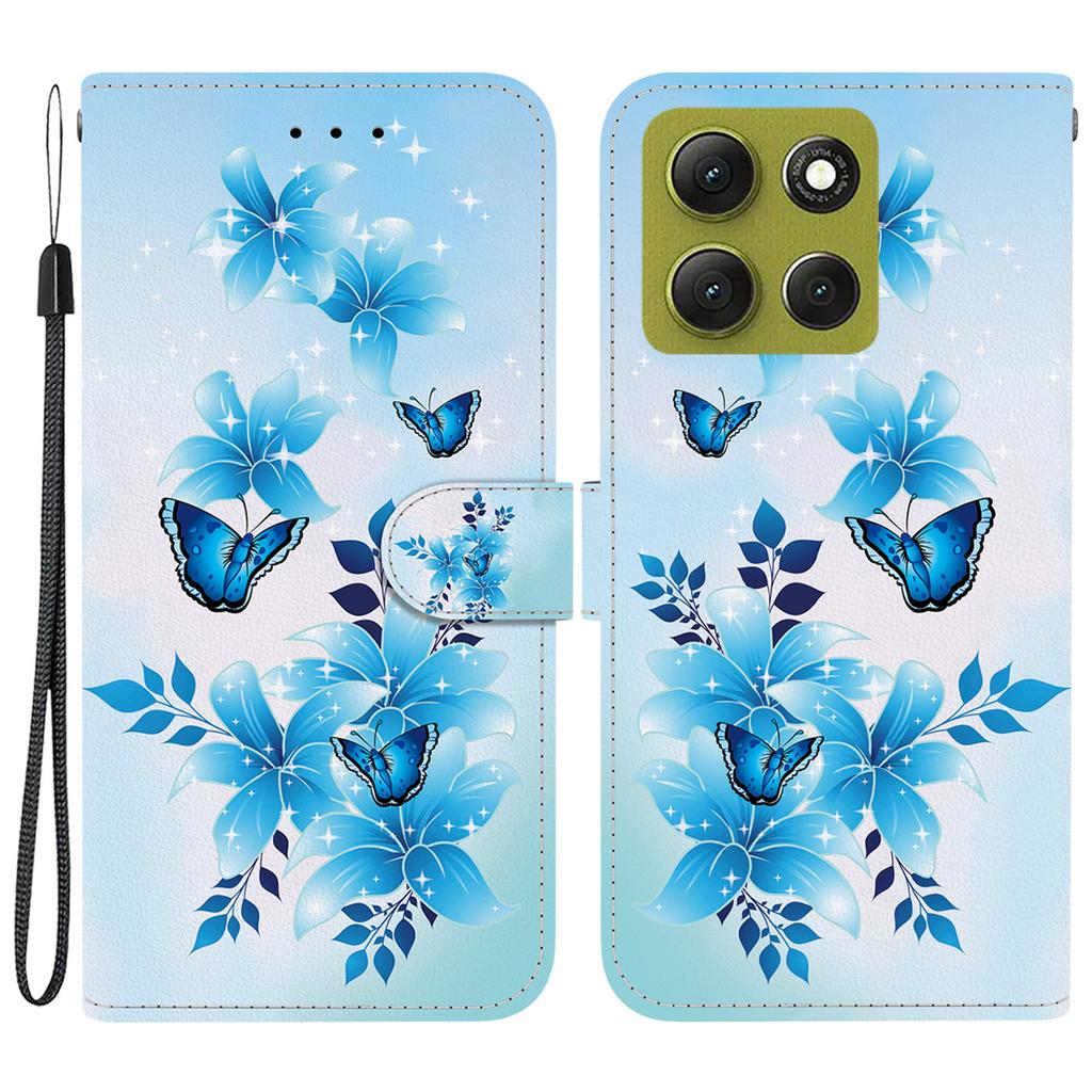 For Motorola Moto G86 5G Case Pattern Printing Leather Flip Wallet Phone Cover with Lanyard