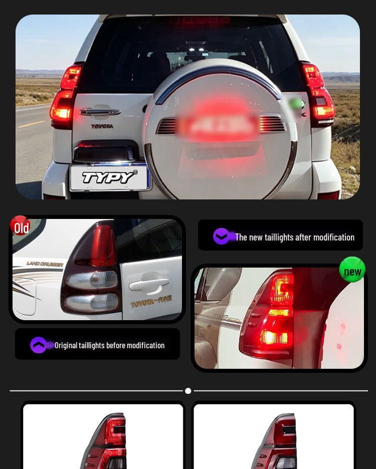 LED Tail Light Assembly with Flowing Turn Signals for 03-09 Toyota Prado