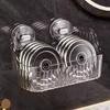 Transparent Suction Cup Shower Rack Wall Mounted Waterproof Cosmetics Storage Rack Punch-Free Shower Drain Basket