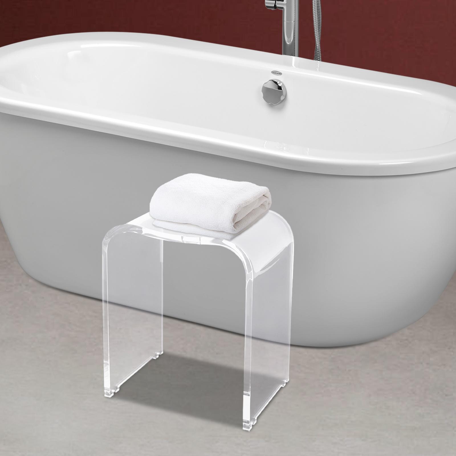 

Clear Acrylic Shower Bench Arch Design, Non-slip Stool Transparent - 18mm Thick Freestanding Bathroom Stool United States
