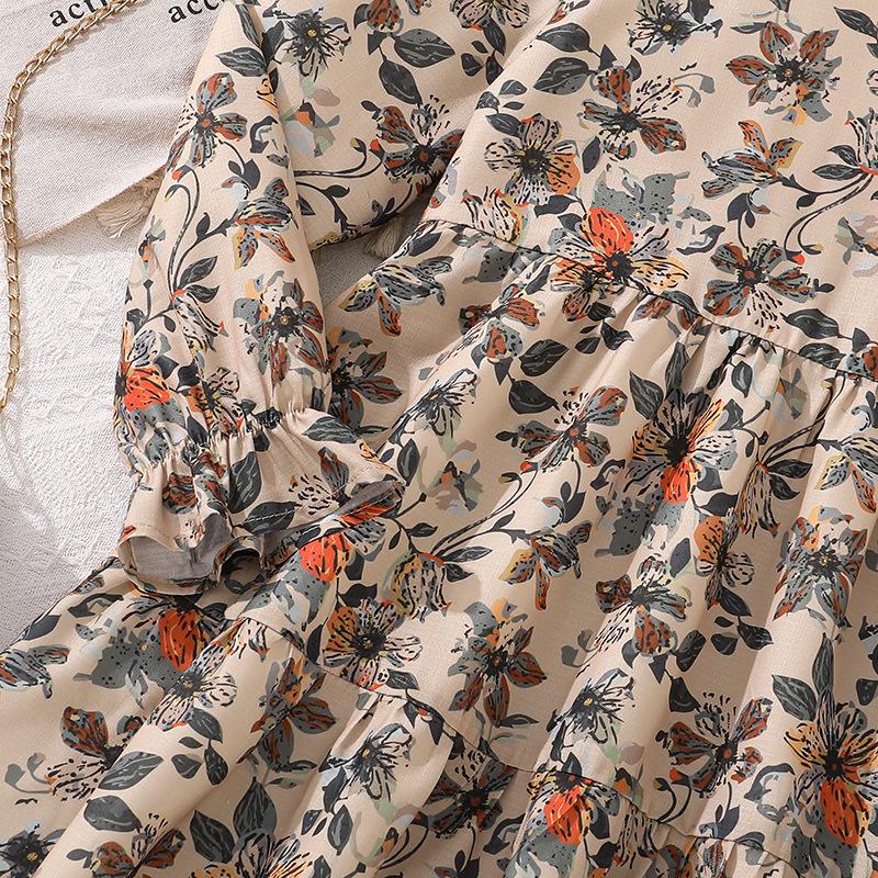 2025 Autumn/Winter European & American Girls' Long-sleeve Casual Princess Dress - Elegant & Printed