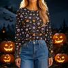 Women's Casual Long Sleeve Halloween Print Round Neck T-Shirt