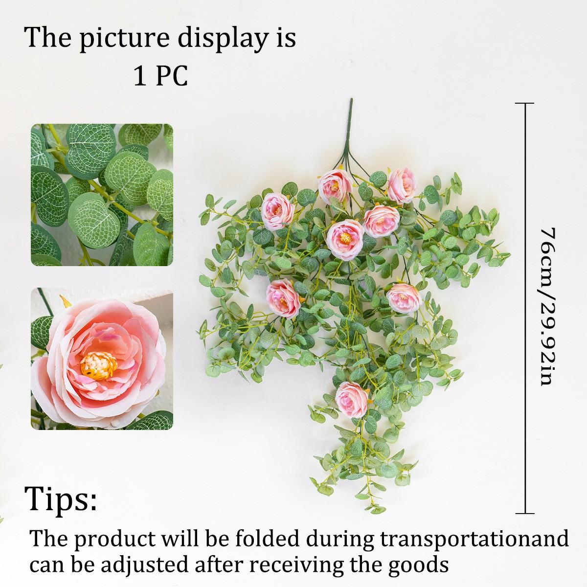 

Artificial Flower Artificial Garland Pink Faux Rose Vine Flowers Elegant Cascade Effect Photography Backdrops розовый