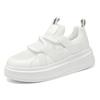 Comfortable Hook and Loop White Casual Women Flat Sneakers for Outdoor Shopping Walking