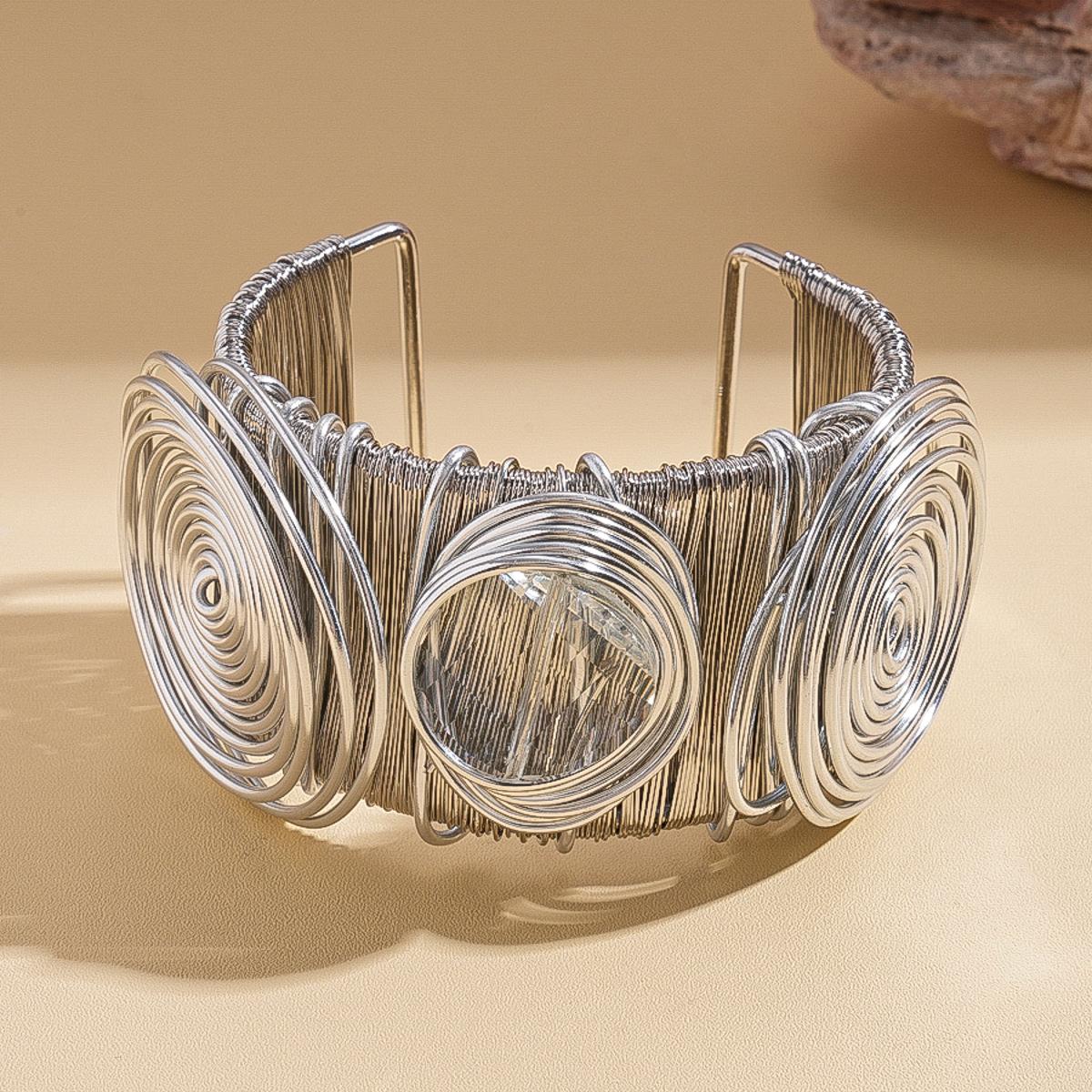 Металлический многослойный открытый браслет модный геометрический браслет ювелирные изделия