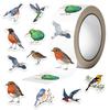500 Pictures/roll Roll Sticker Tape Hot Spot Cartoon Colorful Bird Handbook Material Decorative Envelope Sticker