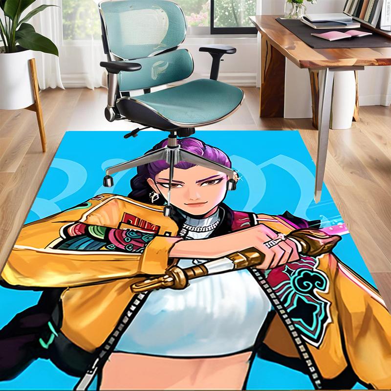 1pc KPop Demon Hunters RUMI1 Design Area Rug - Non-Slip, Soft & Cozy Floor Mat for Living Room, Bedroom, Office - Indoor/Outdoor Decorative Carpet