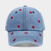 Love Heart Embroidered Denim Baseball Cap With Sun Protection For Casual Outdoor Wear