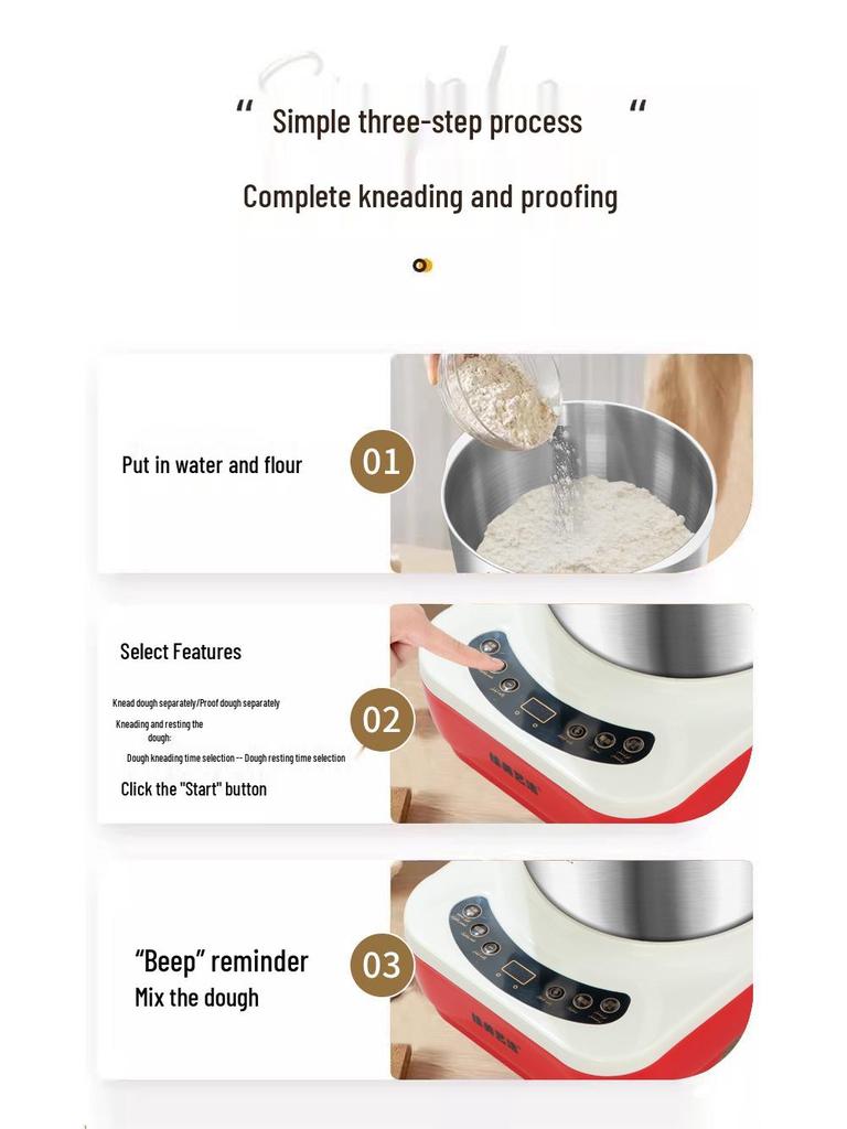 Automatic Household Dough Kneader: Multi-Function, Small Fermentation & Proofing Integrated Machine.