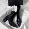 Chelsea Ankle Boots Basic High Heels Boots  Women Fashion Pointed Toe Shoes Women Band Non-Slip Comfortable Boots 222