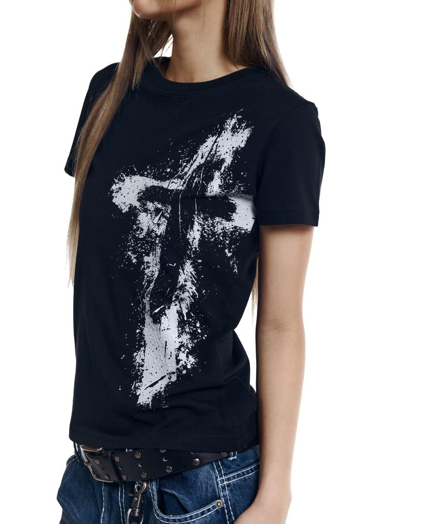 AAKAM Splatter Painted Cros2 Half Top (Black)