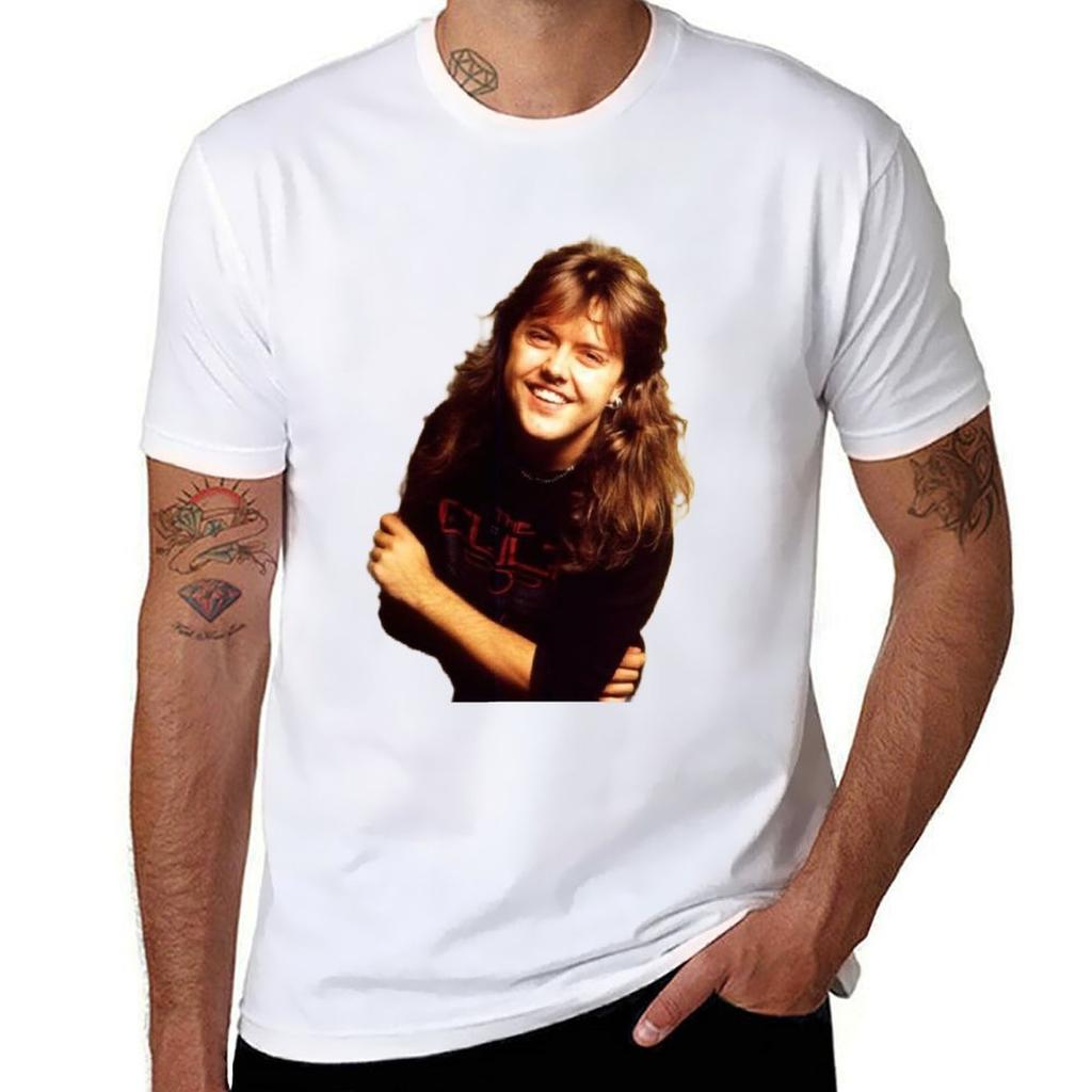 T-shirt Lars Ulrich cotone t-shirt grafiche camicie ad asciugatura rapida t-shirt grafica t-shirt anime t-shirt nere semplici uomo