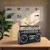Boombox Estilo Retrô Anos 80 com Toca-Fitas Embutido, Suporte a Bluetooth, USB e Cartão SD, Rádio AM/FM/SW1/SW2, Estéreo de 24W e Alto-falantes Duplos (WTB-73