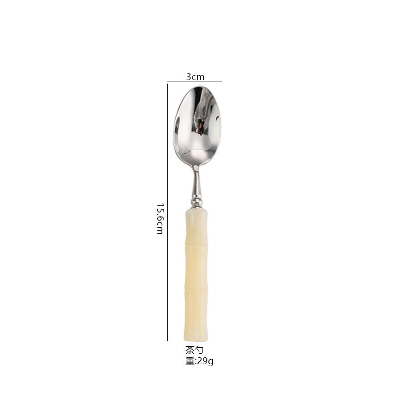 Acrylic bamboo 304 stainless steel tableware set, steak knife, fork, spoon  dinnerware set 1pc/5-piece set