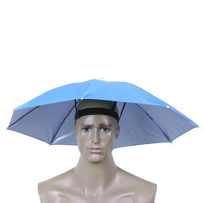 Head Umbrella with Elastic Band Anti-Rain Headwear Brolly Cap Waterproof Sunscreen Hat Umbrella Lightweight for Camping Hiking