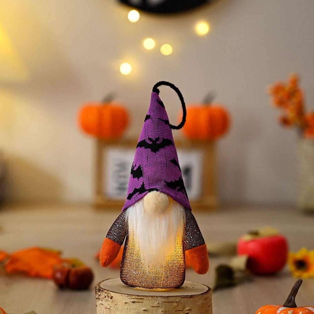 2pcs With Light Dwarf Small Pendant Hanging Faceless Doll Halloween Decoration Pendant Gifts