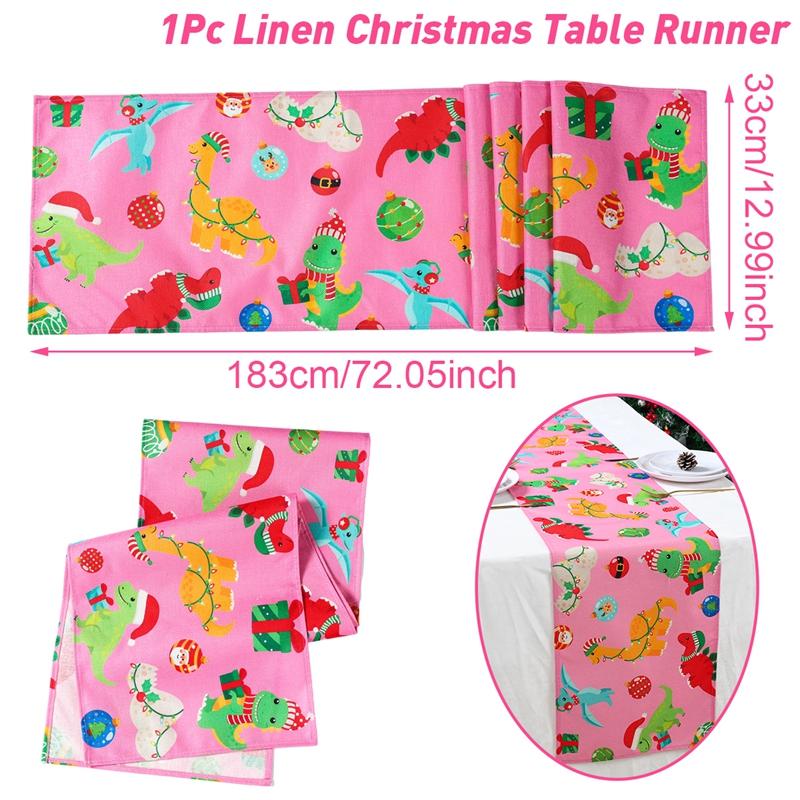 Christmas Table Runner Christmas Decorations for Home 2024 Xmas Party Decoration Ornaments Navidad Natal New Year Gifts 2025