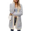 Women Winter Wool Cardigan Solid Patchwork Jacket Sweater Long Loose Thick Coat Cardigan