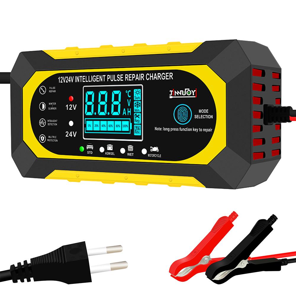 12V 10A W pełni Automatyczny Ładowarka Akumulatora Samochodowego Inteligentny Impuls Naprawczy 24V 5A dla AGM GEL WET Kwasowo-Ołowiowy Ładowarka Wyświetlacz LCD