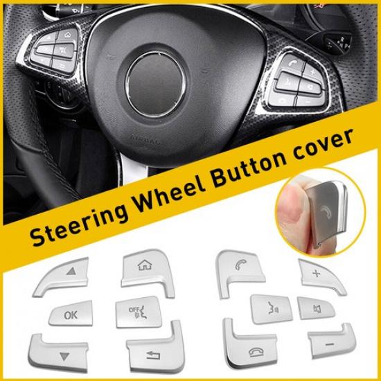 Steering Wheel Button Silver Trim For Mercedes Benz GLC C Class W205 2015-2018 A