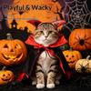 New Cat Cape Cloak Costume Set Adjustable Washable Halloween Transforming Spooky Funny Party Cosplay Outfit for Cats Puppy Cloak