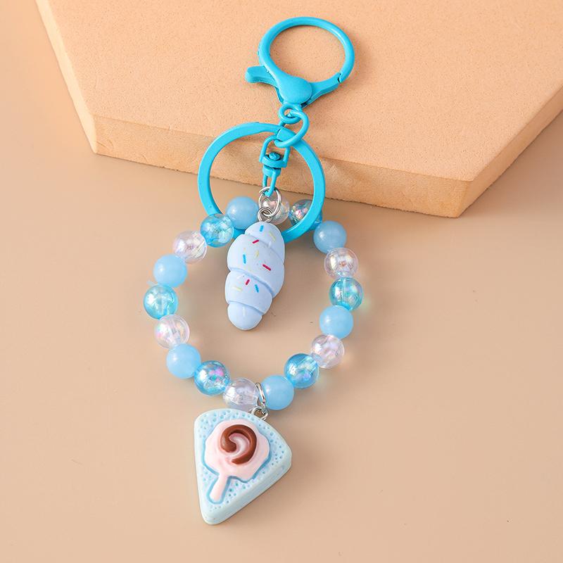 Süßes Kristallperlen Armband Schlüsselanhänger Lebensmittel Schlüsselanhänger für Damen Mädchen Handtaschen Anhänger DIY Handgemachter Schmuck Geschenk