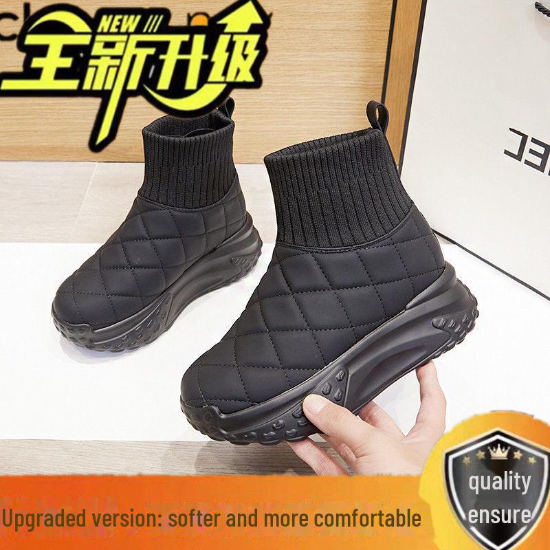 Women's 2024 Platform Height-Enhancing Waterproof Snow Boots with Fur Lining