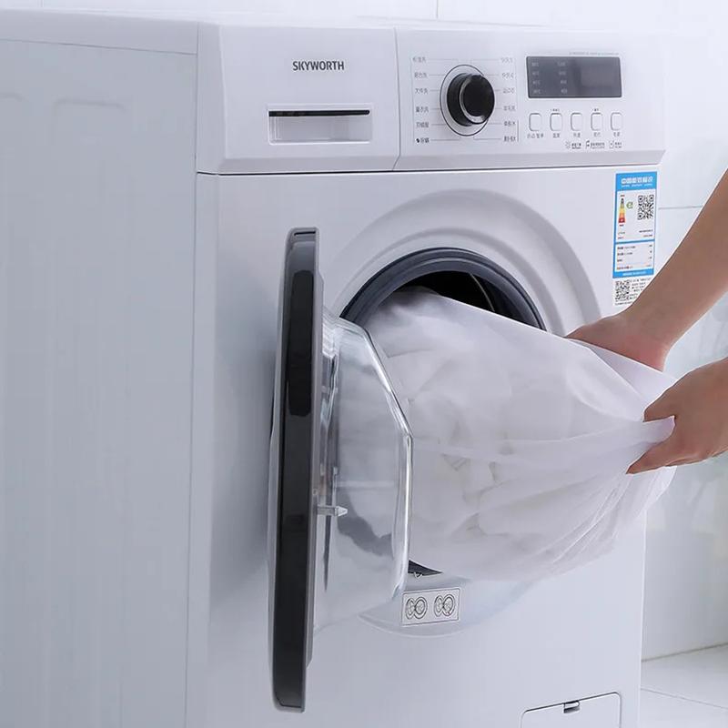 Drawstring Laundry Bags Large Capacity Fine/Coarse Mesh Wash Bag for Clothes Jeans Blankets Durable Machine Washable Organizer