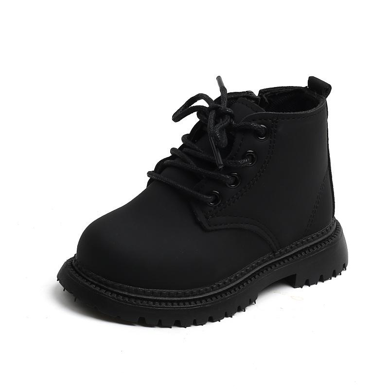 

Детские ботинки Мартин в британском стиле, однотонные, на осень/зиму 2022 года, с боковой молнией Set of sizes 21-25 (5 pairs) чёрный