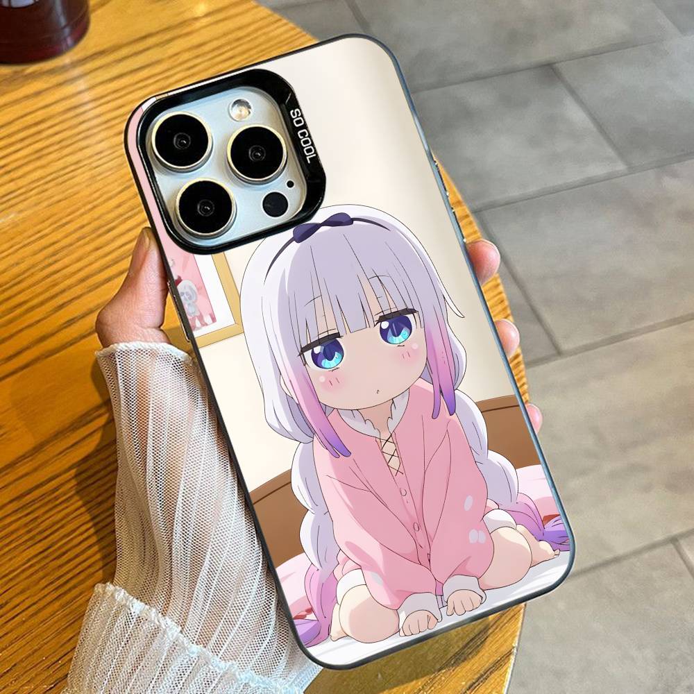 

MKDM Милый Чехол для Телефона с Аниме-Персонажем K-Kanna Для iPhone 16 17 15 14 12 13 Pro Max Черный Конфетный Матовый Ударопрочный Чехол iPhone13