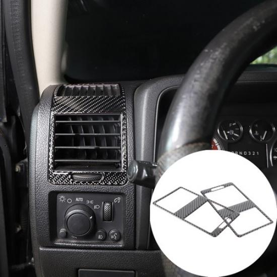Soft Carbon fiber Dashboard Side Air Vent Outlet Sticker For Hummer H3 2005-09