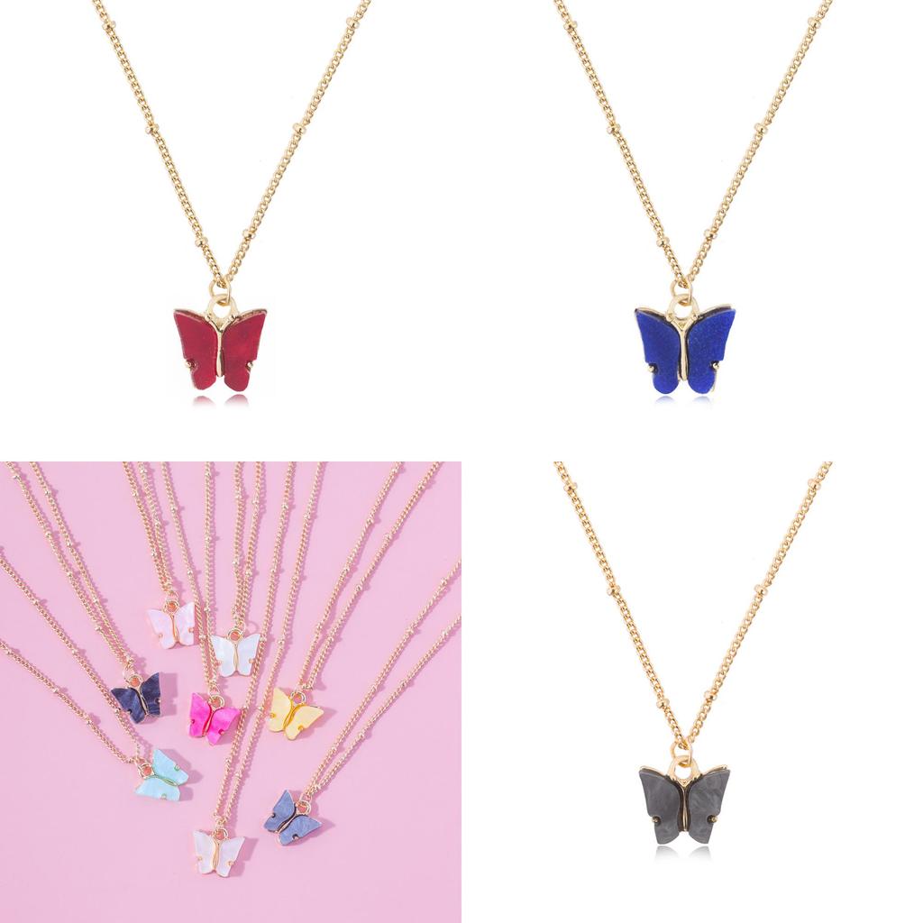 Stylish Creative Butterfly Necklace For Women Featuring Unique Color Variants