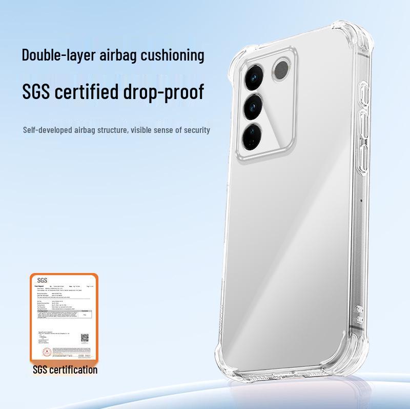 Vivo S16/S16pro/S16e Transparent TPU Case with Airbag Corners - Drop-Proof, High-Grade Feel