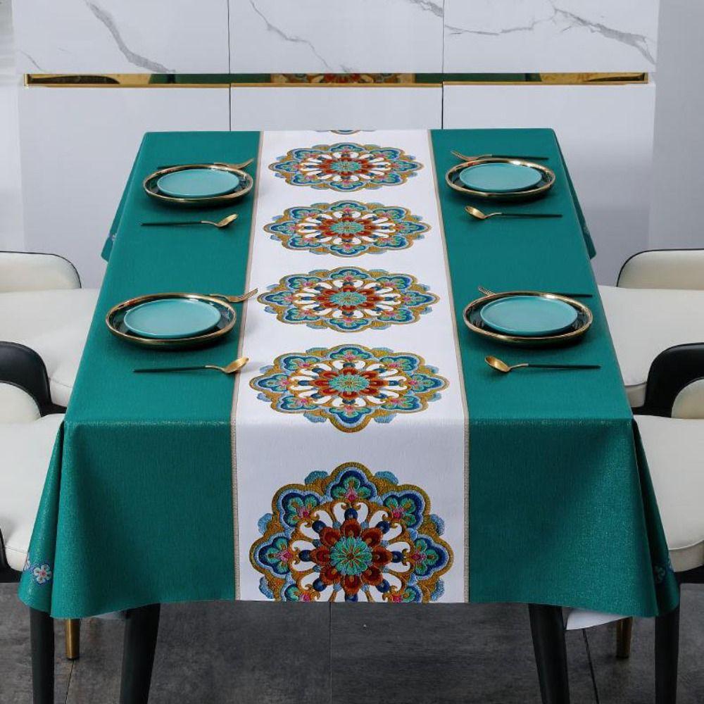 Waterproof PVC Tablecloth Printed Washable Table Mat Anti Slip Oil-proof Oil-Resistant Table Cloth Wedding Dining Room