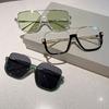 Unisex Sunglasses Vintage Style Smooth Anti-UV Block Sunlight Half Rim Vacation Beach Spectacles Outdoor Eyewear Photo Prop