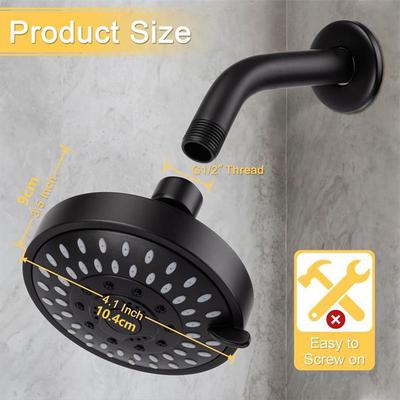 Bathroom Shower Faucet Replacement Part 5 Modes High Pressure Shower Head Sprayer Adjustable Rainfall Shower Head Sprayer