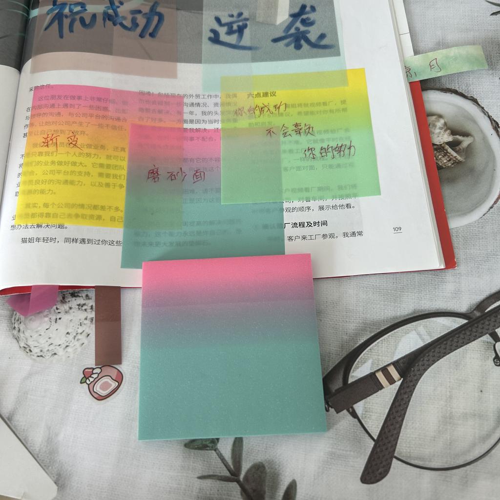 50 Sheets/pad Transparent Sticky Notes Pad Waterproof Self-Adhesive Clear Memo Message Reminder Home Office School Supplies