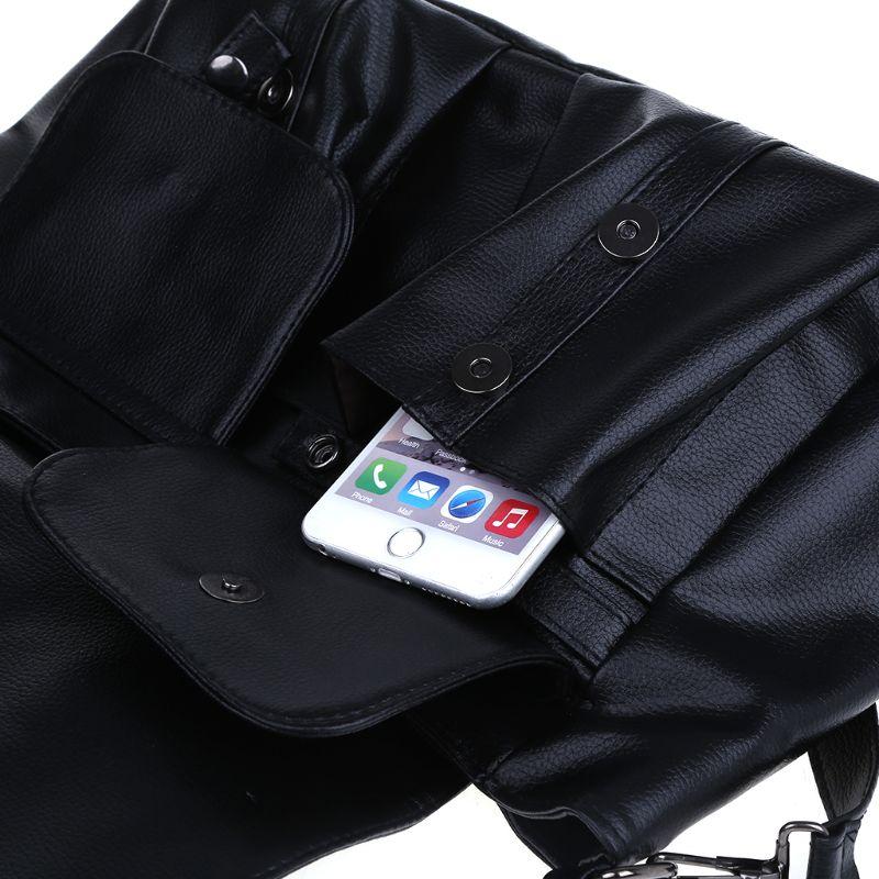 Genți stil punk pentru femei geantă de umăr din piele PU cu craniu capacitate mare geantă de umăr neagră