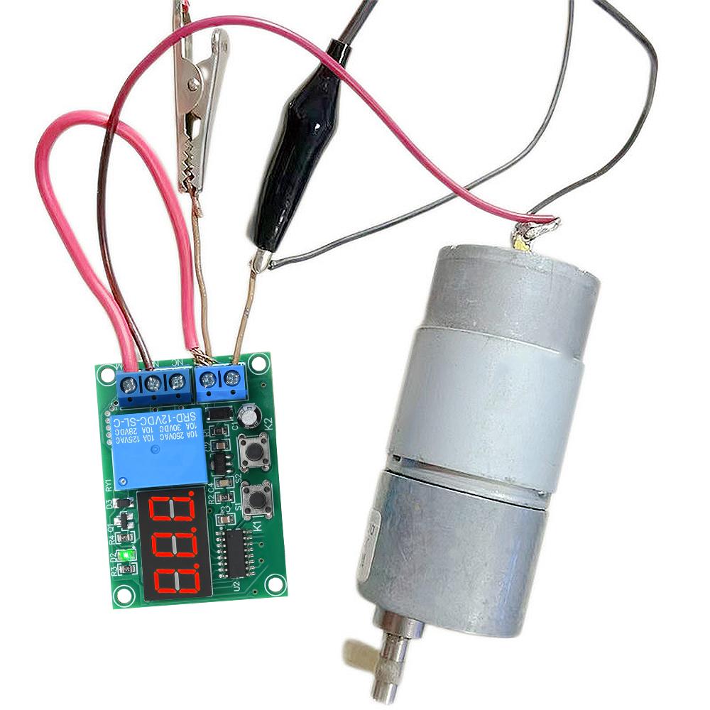 DC12V/24V Multifunctional Digital Display Delay Relay Module 0.36-Inch 3-Digit Red Display Delay Time Off/Delay On/Cycle On/Off