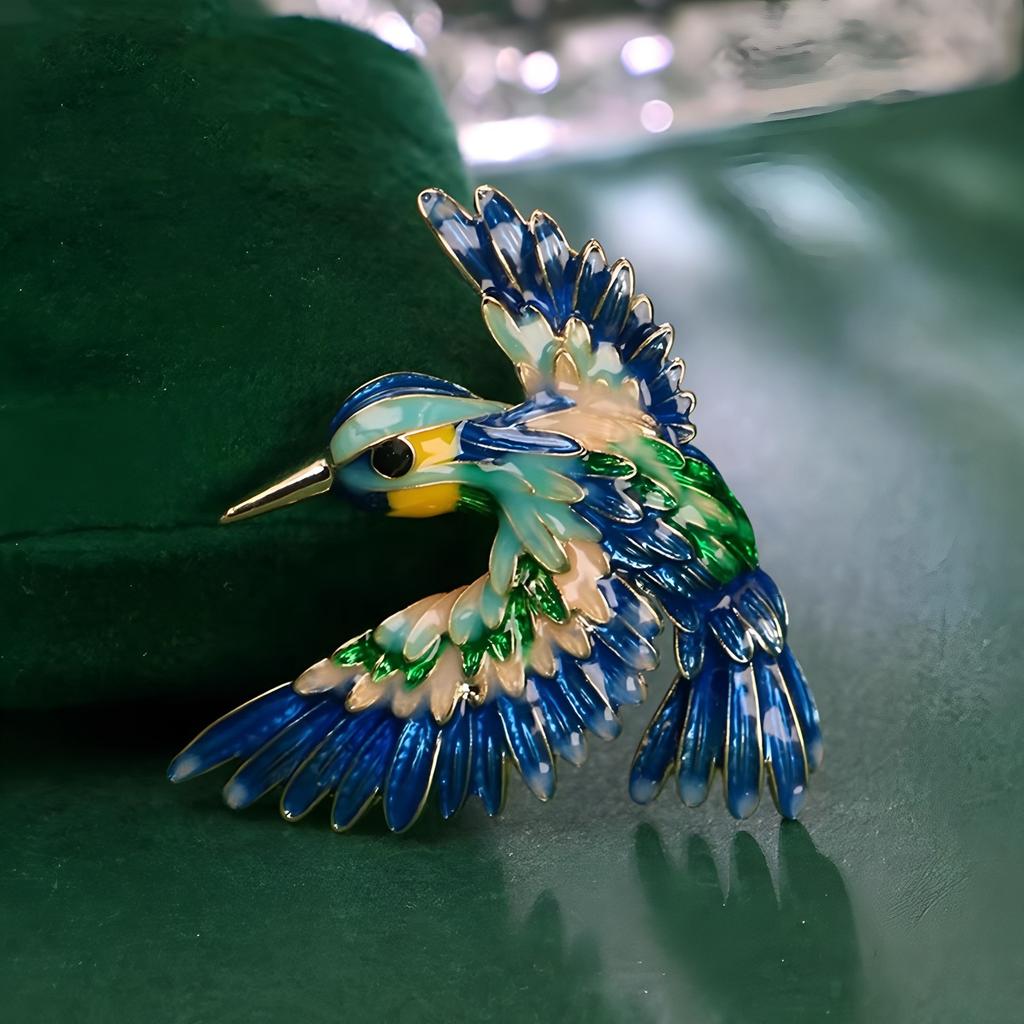 Blue-winged Bird High-end Female Exquisite Fashion Magpie Brooch