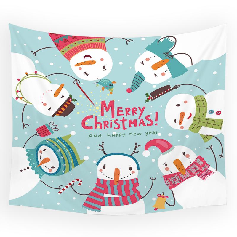 Home Decor Tapestry Christmas Snow Psychedelic Print Tapestry Wall Living Room Room Decor Background Fabric Tapiz Navideño
