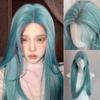 Harajuku Sea Salt Blue Wig Layerd Lolita Cosplay Wig Long Straight Synthetic Wig  Carnival