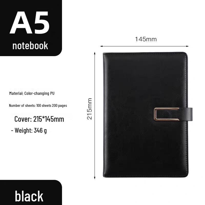 Premium A5 Faux Leather Business Notebook with Custom Logo for Office Meetings