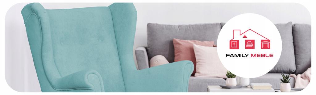 Fotel uszak bujany skandynawski welur Hunter Family Meble błękitny