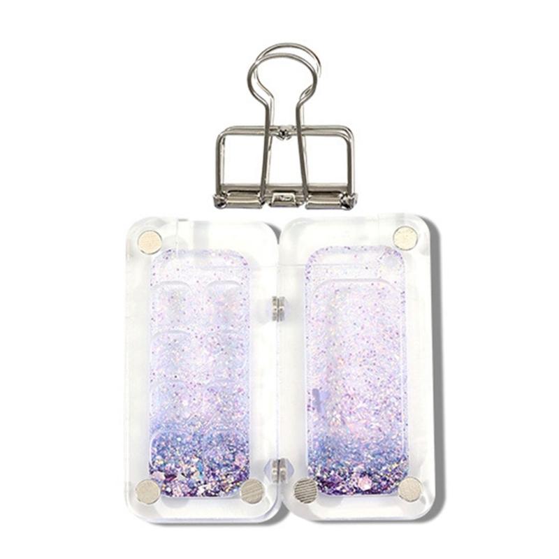 Миниатюрная магнитная палитра для песочного искусства Прозрачный акрил Портативный поддон для смешивания Для художников Студентов Путешествий Поделок фиолетовый