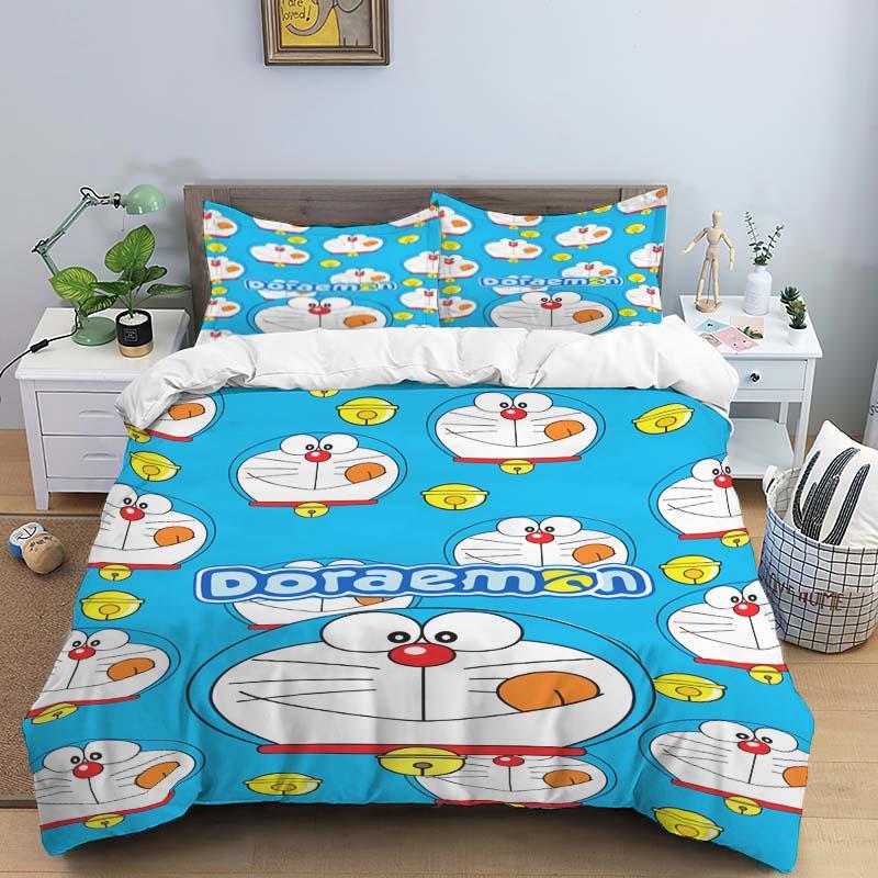 3D Kreslený Doraemon Digitálně Tištěné Povlečení, Povlak na Peřinu, Povlak na Polštář, Ložní Prádlo, Sváteční Dárek