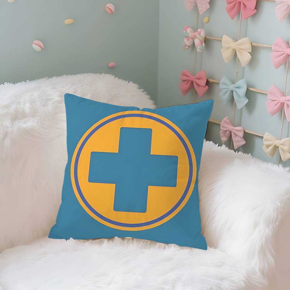 Game-T-tF2-Engineer-Explorer Red Blue TeamS Cool Throw Pillow Covers Pattern Cushion Cover Suitable For Sofa Bedroom Car Pillow