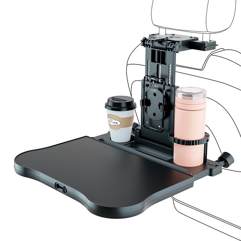 Car Travel Multifunctional Seat Back Table: Adjustable Cup Holder & Laptop Stand for Adults & Kids