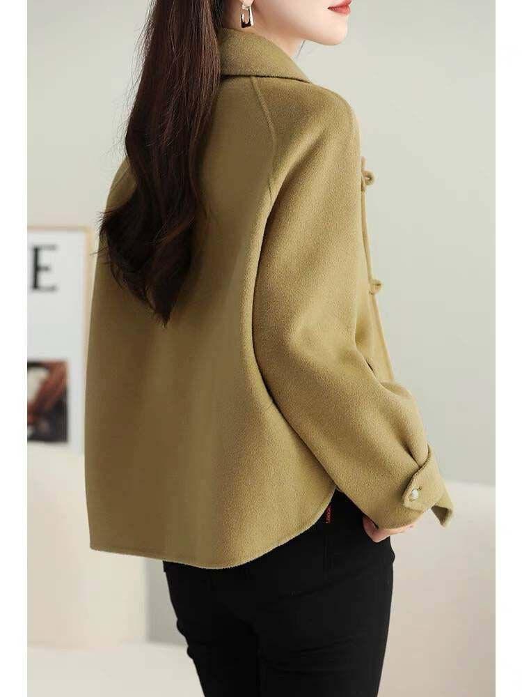 Damen dicker Wollmantel: Herbst/Winter Koreanischer Stil, Stilvolle lockere Passform, Altersreduzierendes Petite-Design