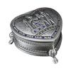 Antique Inspired Metal Jewelry Case With Egyptian Floral Designs Secure Storage for Earrings Rings Necklaces